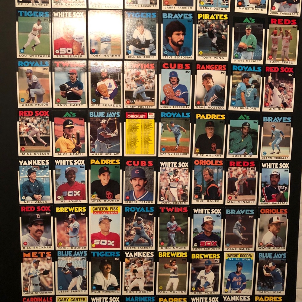 (72) 1986 Topps Baseball Cards Andre Dawson Strawberry Seaver Garvey Yount Fisk